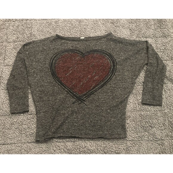 GO Couture Heart Tunic Top MEDIUM Boatneck Dolman USA - Picture 1 of 8